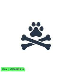 paw print icon vector illustration logo template 
