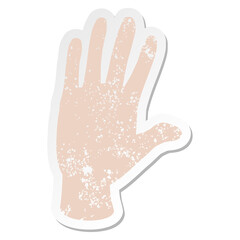 Obraz premium waving hand grunge sticker