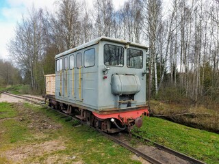 Fototapeta na wymiar old train on the railway