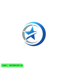 circle swoosh logo concept