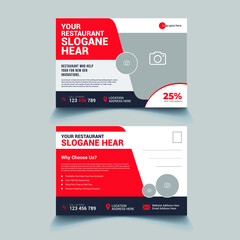Restaurant Menu Food Postcard Template Design