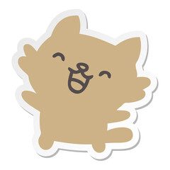 happy cartoon cat singing sticker