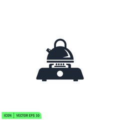 Fototapeta premium gas stove icon boling water symbol vector illustration simple design element