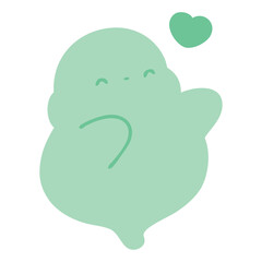 cute halloween ghost in love