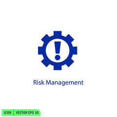 cogwheel and exclamation icon risk management symbol 