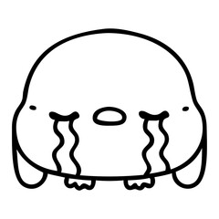 cute cartoon baby bird crying