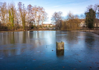 Frozen lake in Bavaria