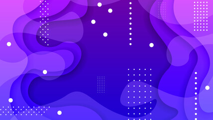 Abstract Colorful Gradient Background With Color Wavy Geometric Figures of Different Shapes And White Lines, Vector Design Style