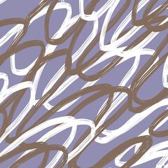 doodle abstract pattern irregular chaotic waves zigzags on contrasting beige background