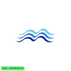 Fototapeta na wymiar wave water and sea icon vector illustration logo template