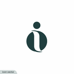 i letter information symbol icon vector illustration logo template