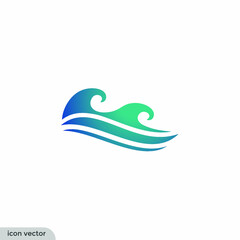 wave water and sea icon vector illustration logo template