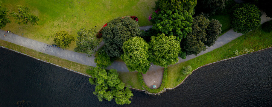 Famous park in the island Djurgarden a sunny spring morning in Stockholm. 2020-05-26