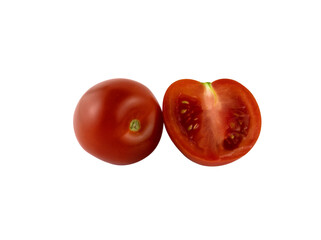Red tomato and half