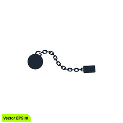 chain ball icon prisoner symbol 