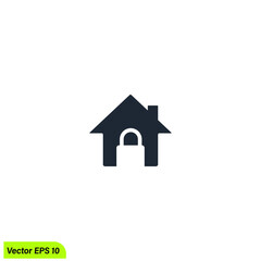 house is locked icon vector illustration simple design element