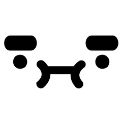 cute face with thick eyebrows icon