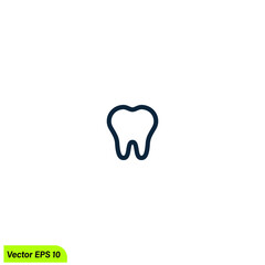 tooth icon dentist symbol logo template simple design element