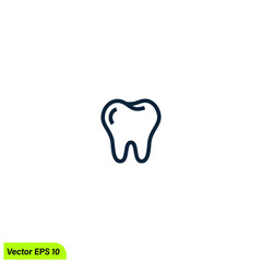 tooth icon dentist symbol logo template simple design element