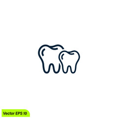 tooth icon dentist symbol logo template simple design element
