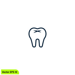 tooth icon dentist symbol logo template simple design element