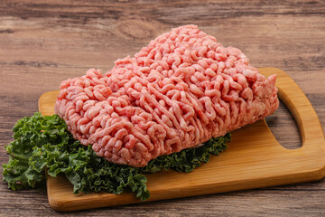 Raw pork minced meat for cooking