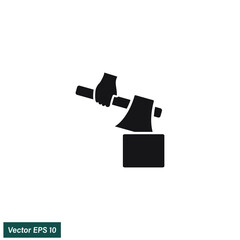 forbidden to use axe sign vector illustration 