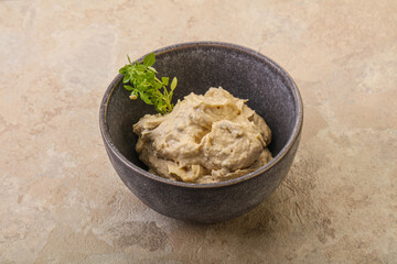 Vegan food - hummus with olive oil