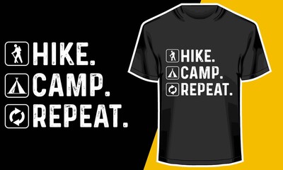 Hike Camp Repeat,  Best hiking t shirts, Camping t shirts, 