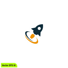 rocket launch icon vector illustration simple design element