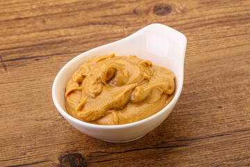 Peanut butter in the bowl