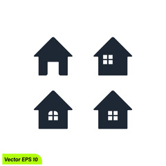 home icon real estate symbol vector illustration logo template