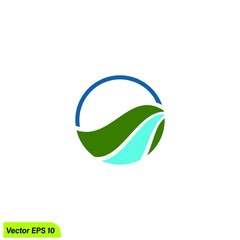 river nature icon vector illustration logo template