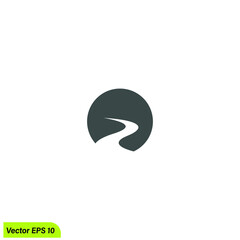 river nature icon vector illustration logo template