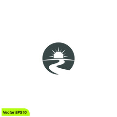 river nature icon vector illustration logo template