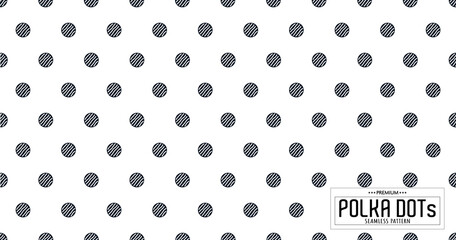 Dots pattern vector. Polka dot background. Monochrome polka dots abstract background. Dot pattern print. Panorama view. Vector illustration © Eduard