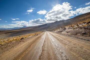 Fototapeta na wymiar View from the scenic road to El Tatio Geysers, Chile