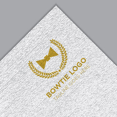 bowtie logo and icon vector with texture mock up illustration design template