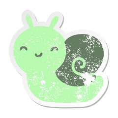 cute cartoon snail grunge sticker