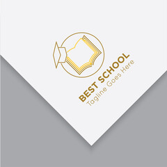 school university logo and icon vector with mockup illustration design template