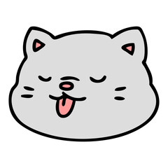 cat face sticking out tongue