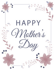 Happy mother's day banner with flowers. Perfect for greeting cards, websites, banners or tags.