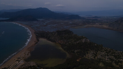 Iztuzu Beach view from Hill in Dalyan of Turkey