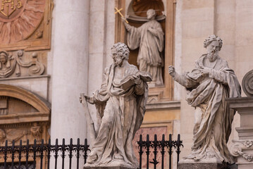 Fence with statues of the apostles. Made in 1772 by David Geel from Pinchow limestone. Heavily damaged due to acid rain.