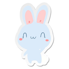cartoon rabbit waving sticker