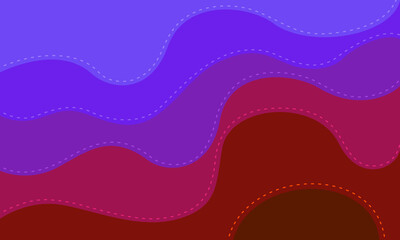 Modern abstract paper cut background. Purple, pink, red wavy background.