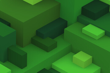 Abstract geometric cubic dark colorful background. isometric 3d render.