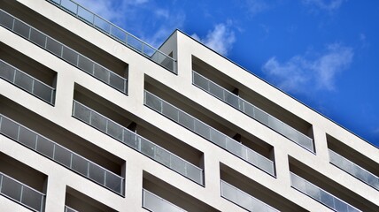 Modern residential apartment house building. Luxurious apartments for sale. New build neighborhood...