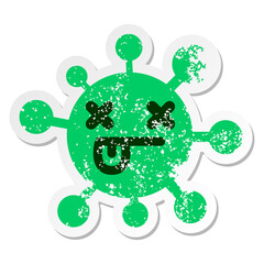 dead virus distressed sticker