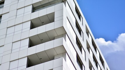 Modern residential apartment house building. Luxurious apartments for sale. New build neighborhood...